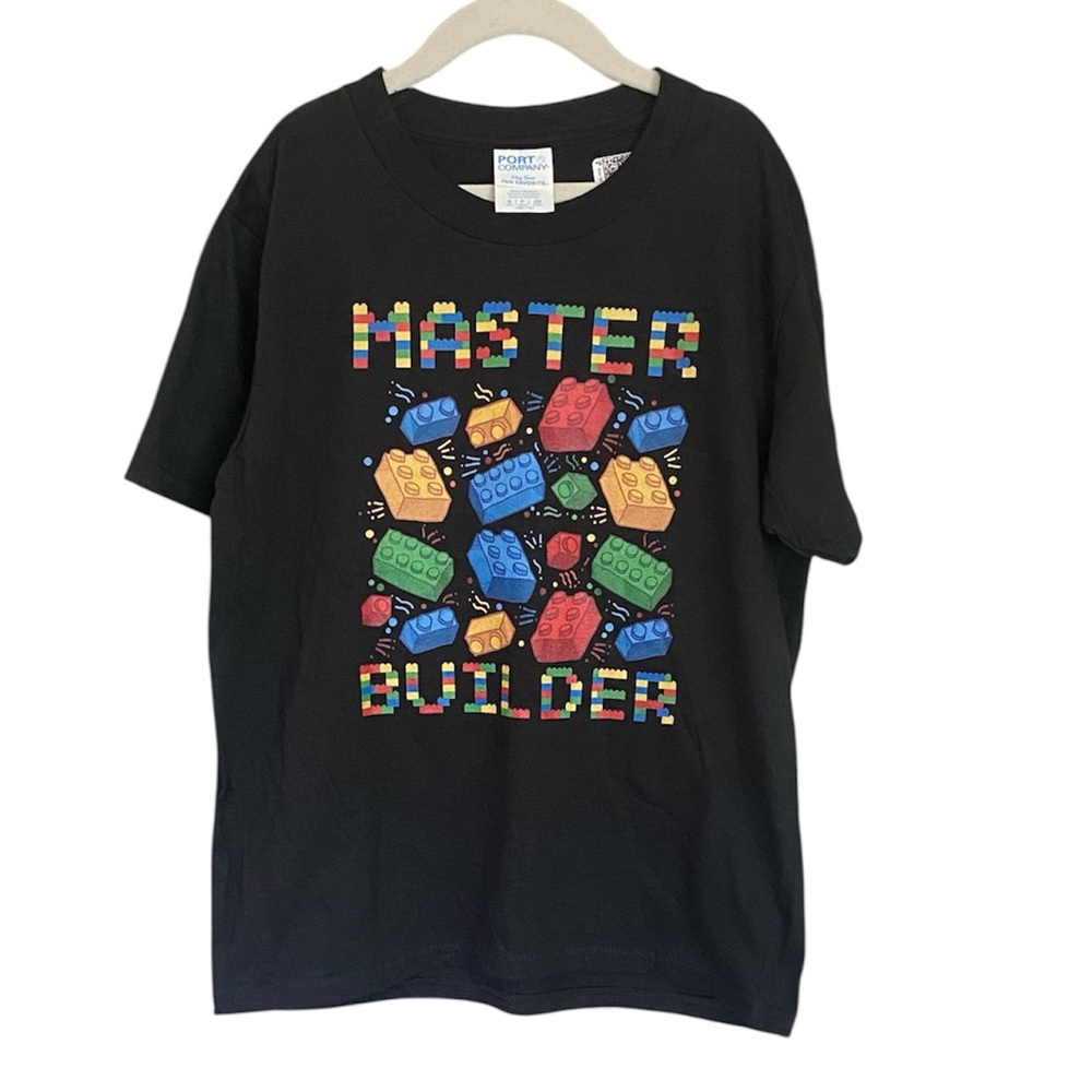 Port and Company Black Master Builder Kids Tee